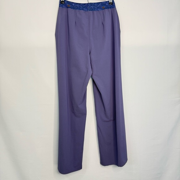 Youer Success Pants Wide Leg Women Size L High Waist Lightweight Alpen Purple - Picture 4 of 17